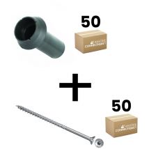 Lot de 50 supports de rail ob 43mm Sixbox 50 vis bois Ø5,0x70 tête fraisée tx Sixbox