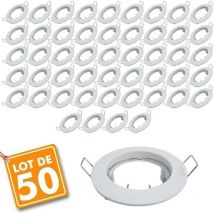 Lot de 50 supports encastrable fixe blanc D77