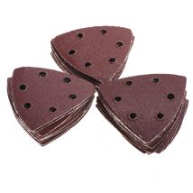 Lot de 50 tampons de papier abrasif triangulaire pour ponceuse à grains