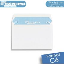 Lot de 100 Enveloppes blanches C6 - gamme Courrier+