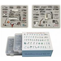 Jalleria - Lot de 52 pieds presseurs professionnels avec boîte de rangement en plastique pour machine à coudre à tige basse Brother, Singer, Janome,