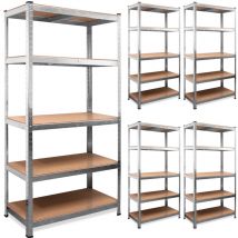 Lot de 5x Étagère charge lourde métallique 180x90x40 cm 5 plateaux modulables