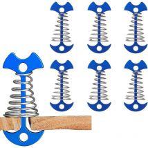 Lot de 6 Alliage D'aluminium Fishbone Tente Steakes, Deck Anchor Piquets Camping Tente Pegs avec boucle à ressort pour accessoires de pêche en plein