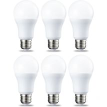 Lot de 6 ampoules led Culot Edison à vis E27 12 w (équivalent 120 w) Blanc froid Intensité non variable