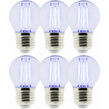 Elexity - Lot de 6 Ampoules led Déco filament bleu 3W E27 Sphérique