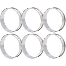 Treetalk - Lot de 6 anneaux à crumpet double volume faciles à démouler en acier inoxydable pour muffins anglais pour la fabrication de nourriture à