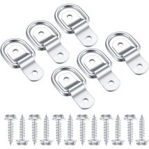 Lot de 6 Anneaux D'arrimage en d Ancrage, Sangles D'arrimage, Anneau Arrimage avec Vis de Fixation, Crochet D'arrimage en Forme de d pour Remorque