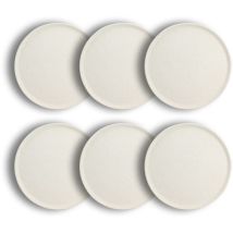 Lot De 6 Assiettes Plates En Grès 27cm, Snowstack
