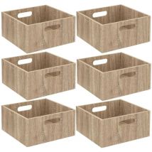 Lot de 6 Boîtes de rangement carrée en mdf