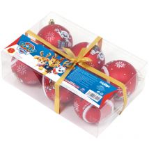 Lot de 6 boules de Noël 8cm- Pat Patrouille