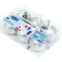 Lot de 6 boules de Noël 8cm - Peppa Pig
