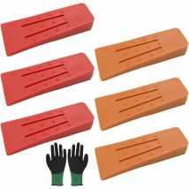 Lot de 6 cales d'abattage 6 pouces, cale d'abattage plastique, cale d'abattage d'arbres, cales d'arbres en plastique, cale forestière, cale