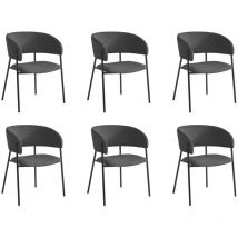 Lot de 6 chaises bold en velours côtelé - Gris foncé