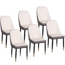 Lot De 6 Chaises De Cuisine En Simili-cuir Multicolores Vienna Golden Feet Blanc