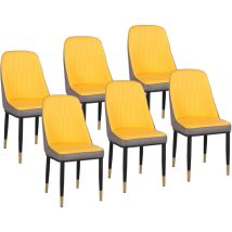 Lot De 6 Chaises De Cuisine En Simili-cuir Multicolores Vienna Golden Feet Ocra