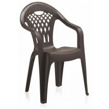 Lot de 6 chaises de jardin empilables en résine coloris Marron - Longueur 58 x Profondeur 54 x Hauteur 86 cm Pegane