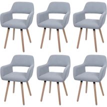 Lot de 6 chaises de salle à manger HW C-A50 ii, chaise de cuisine chaise rembourrée, bois tissu/textile Velours (400g/m²)