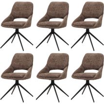 Lot de 6 chaises de salle à manger HW C-N73, chaise de cuisine, pivotante Auto-Return, tissu/textile chenille (490g/m²) o