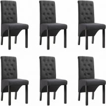 Lot de 6 chaises de salle à manger cuisine design intemporel tissu gris foncé CDS022108