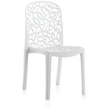 Pegane - Lot De 6 Chaises De Table-salle À Manger - Cuisine - Interieur/exterieur En Résine Coloris Blanc - Longueur 47 X Profondeur 50 X Hauteur 87 