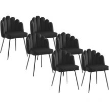 Lot de 6 chaises en velours et métal - Noir - altinam de Pascal Morabito