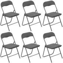 5five Simply Smart - Lot De 6 Chaises En Velours Pliantes Gris - Five