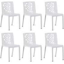 Régler 6 chaises de cocktails blancs