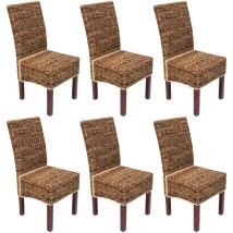 Mendler - Lot de 6 chaises M69, banane tressée, pieds marrons