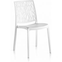 Set 6 Sedie in Resina Monoblocco London Twist By Flow Bianco