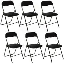 Five Simply Smart - Lot de 6 Chaises pliantes effet velours