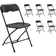 Lot de 6 chaises pliantes noires de réception