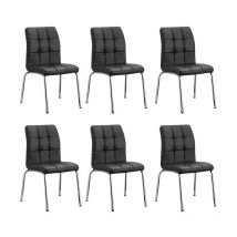 Lot de 6 chaises salle à manger noires - Nursia