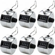 Alovez - Lot de 6 Compteur Manuel 4 Chiffres Anneau Numérateurs Mécaniques à Clic Main pour Compte de Personnes ou Points - 4,5 x 4,5 x 3cm