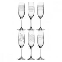 Lot de 6 coupes à champagne gravées 130ml Leonardo Transparent