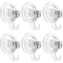 Lot de 6 Crochets à Ventouse 3 kg (max) pour Douche, Salle de Bain, Cuisine, Fenêtre, Crochets Amovibles en Plastique Très Résistants, Multi-usage