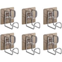 Lot de 6 crochets adhésifs pour lavabo, fixation murale, multifonction, crochet de revêtement, crochet mural à ventouse, support de lavabo pour