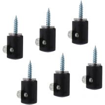 Lot de 6 crochets de suspension, crochets de suspension, crochets de lampe pour câble de plafonnier suspendu (noir) - Lntyq