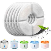 Lot de 6 filtres automatiques pour fontaine à chat, avec résine et charbon actif (rond)