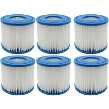 Lot de 6 filtres pour spa et piscine - Type d - Cartouches filtrantes de rechange compatibles avec Summer Waves.