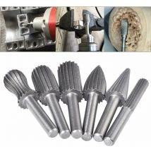 Lot de 6 Fraises Rotatives en Tungstène - Double Coupe - Queue de 6 mm - Embouts de Limage/Gravure/Meulage