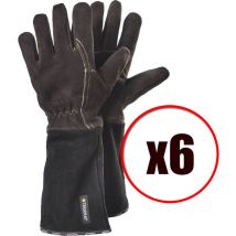 Lot de 6 paires de gants de soudure anti chaleur en cuir fleur caprin Tegera EN388 EN407