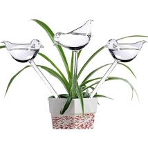Lot de 6 globes d'arrosage en pvc avec pointes d'arrosage automatique en forme d'oiseau pour plantes d'intérieur et d'extérieur