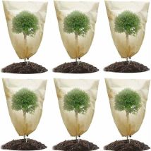 Lot de 6 Housse d'hivernage pour Plantes en Pot, Housse de Protection pour Plantes Plantes de Protection Contre le Gel Hiver avec Cordon de Serrage