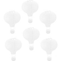 Lot de 6 lanternes chinoises pour décoration de mariage, lustre, lanterne décorative, montgolfière, lanterne en papier, papier de riz blanc, fil