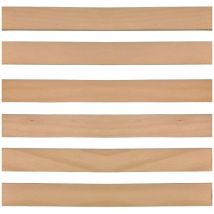 Scm Créations - Lot de 6 Lattes 66 cm 660mm Largeur 38mm épaisseur 8mm bois hêtre durable Sommier lit canapé clic clac bz 7 plis rechange renfort