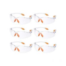 Lot De 6 Lunettes De Sécurité Transparentes Anti-buée Lunettes De Protection Transparentes Lunette Chantier Avec Verres Transparents En Caoutchouc