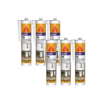 Lot de 6 mastics silicone Sika Sika Seal 110 Menuiserie & Vitrage - Blanc pvc - 300ml