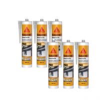 Lot de 6 mastics silicone Sika Sika seal-185 Menuiserie - Transparent - 300ml