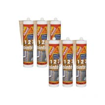Lot de 6 mastics silicone Sika Sika sil construction - Beige - 300ml