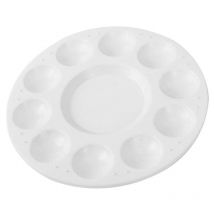 Lot de 6 palettes de peinture portables en plastique pour bricolage, artisanat, peinture artistique professionnelle (blanc)